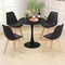 Costway 5 PCS Dining Set Modern Round Dining Table 4 Chairs for Small Space Kitchen